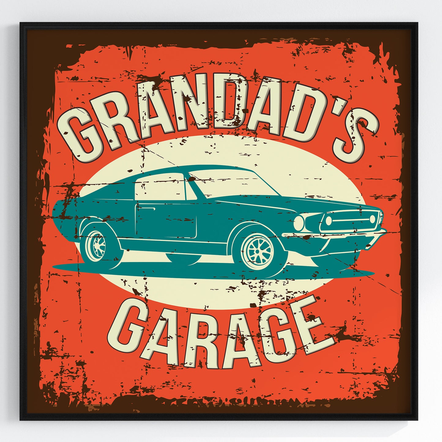 a picture of a car with the words grandad's garage on it