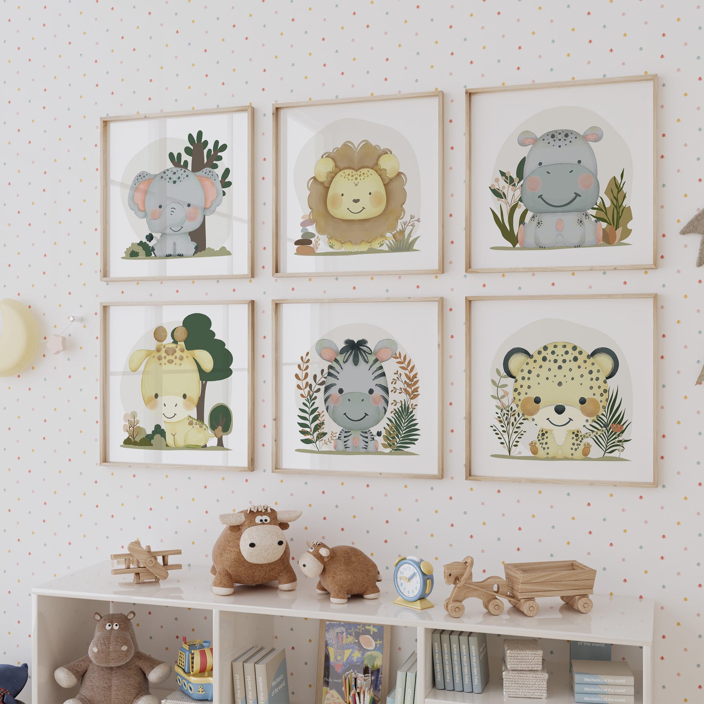 Build your own set of Boho jungle animals Printed posters