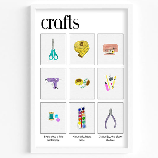 Crafts elements in watercolour Printed poster