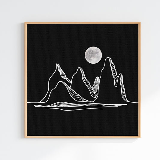 Mountains under the moon series 1/4 Printed poster