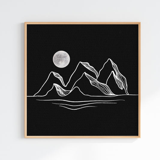 Mountains under the moon series 2/4 Printed poster