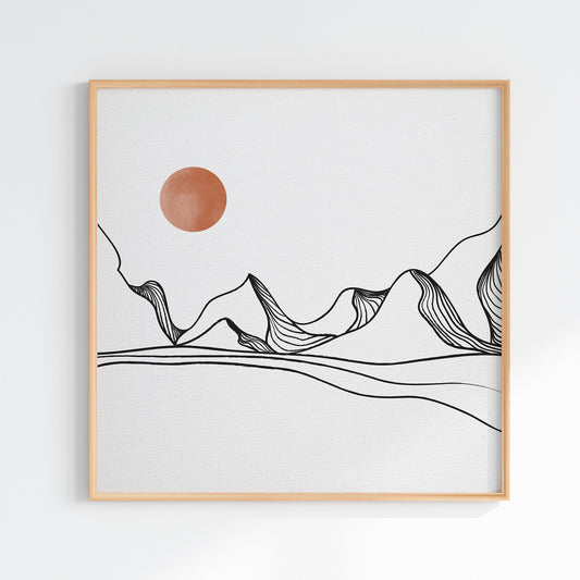 Mountains under the setting sun series 3/4 Printed poster