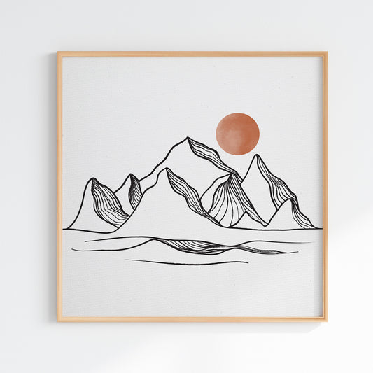 Mountains under the setting sun series 4/4 Printed poster