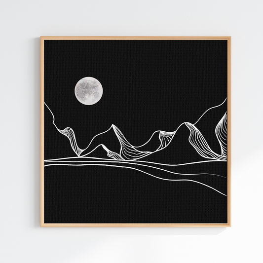 Mountains under the moon series 3/4 Printed poster