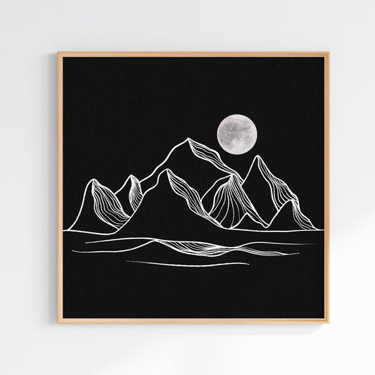 Mountains under the moon series 4/4 Printed poster