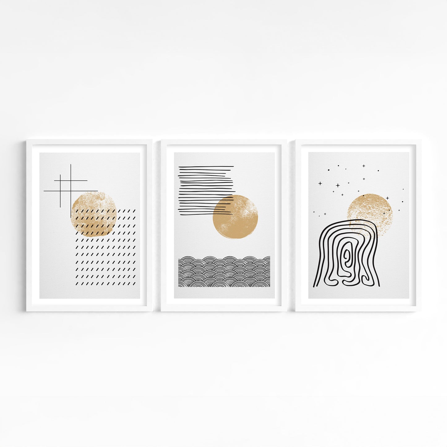 Natural elements abstract series Set of 3 Printed Poster