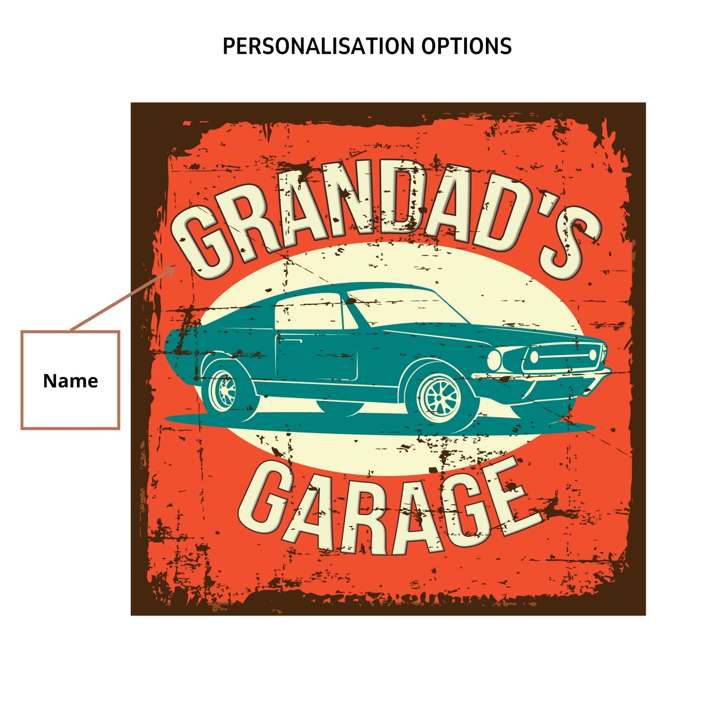 Car garage with personalisation ed poster Printed poster