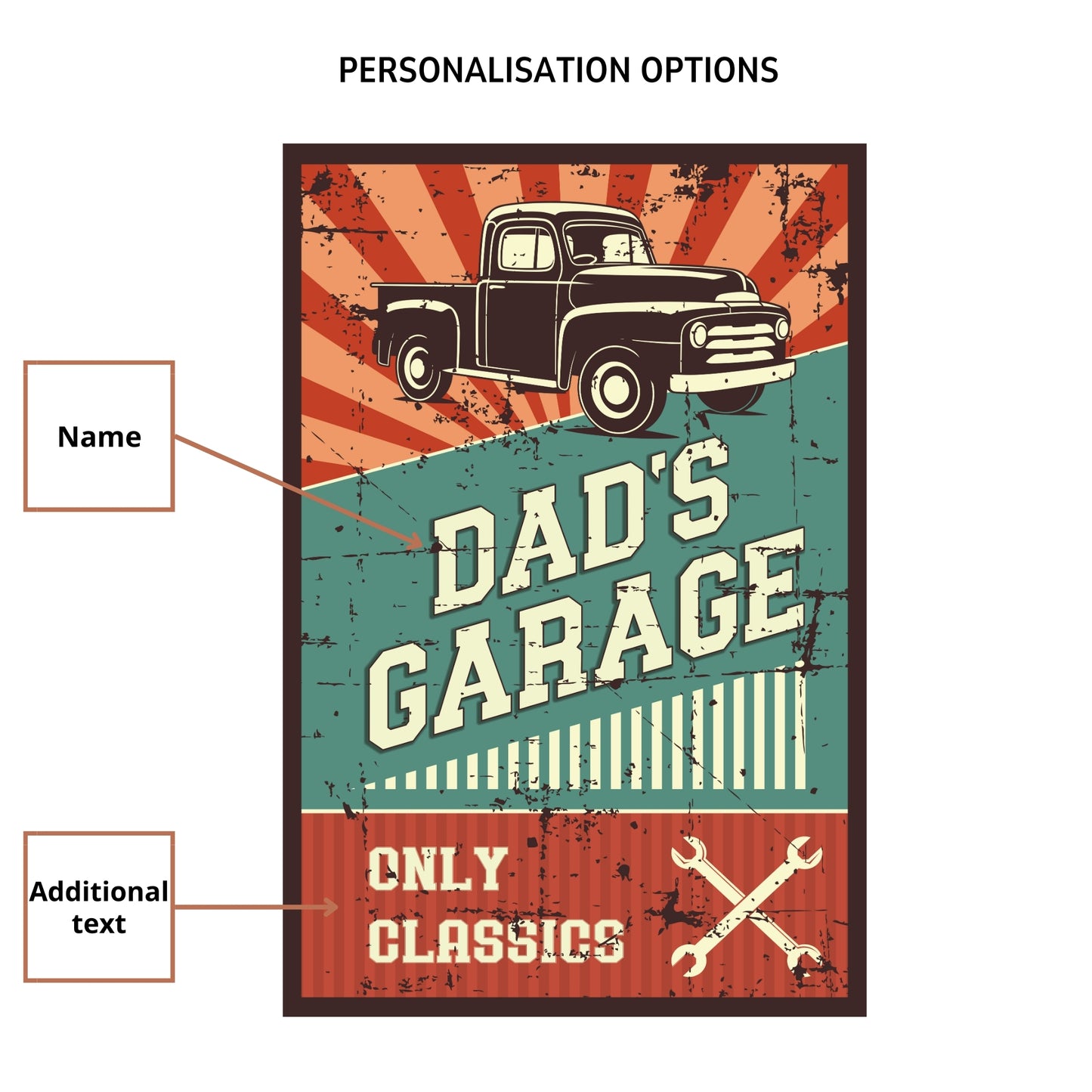 Pic up garage with personalisation Printed poster