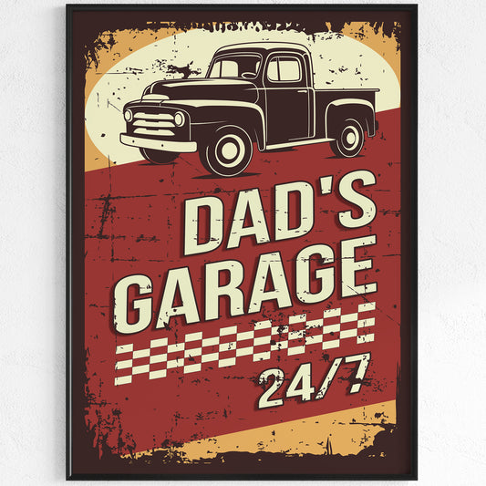 Pic up garage with personalisation Printed poster