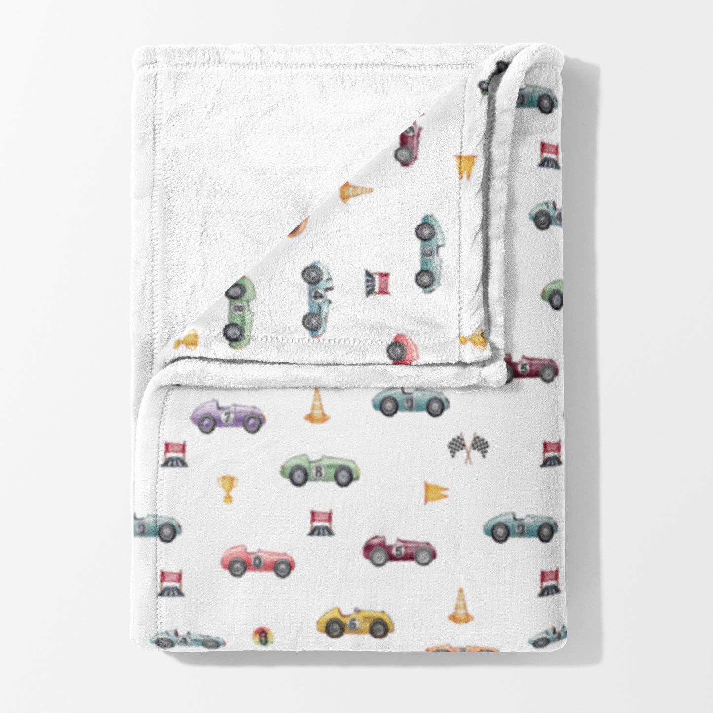 Retro racing cars with elements Throw Blanket